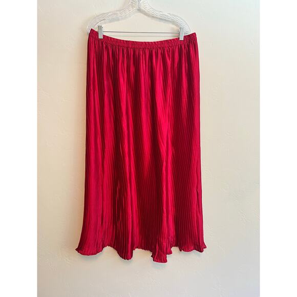 Flint & Moss Pleated Slip Maxi Skirt Size: XL Gorgeous Rose Pink Color - Picture 2 of 5